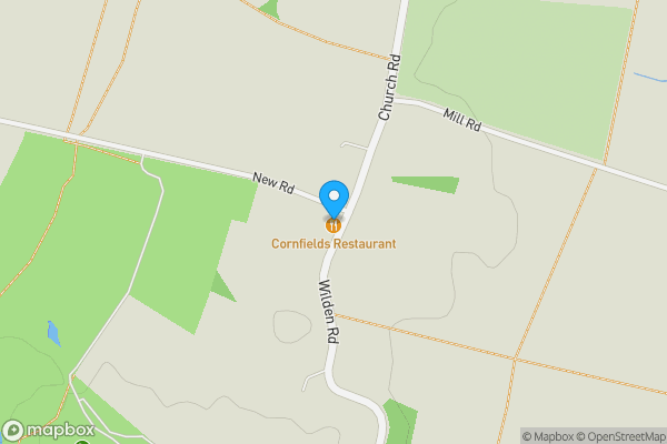 Map location for Cornfield Restaurant Wilden Road, Colmworth, Bedford, Bedfordshire, MK44 2NJ