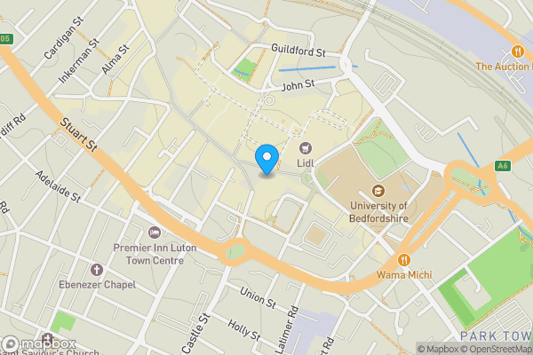 Map location for The Crown, 1  George Street, Luton, Bedfordshire, LU1 2AA