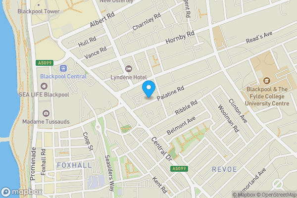 Map location for 18 Palatine Road, Blackpool, FY1 4BT