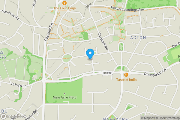 Map location for 26 Yale Grove, Wrexham, LL12 7HP