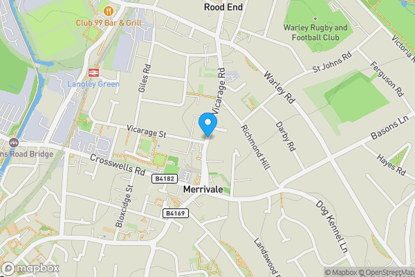 Map location for Vicarage Road, OLDBURY, West Midlands, B68 8HU