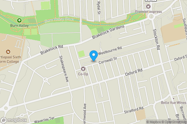 Map location for 146 Cornwall Street, Hartlepool, Cleveland TS25 5RN