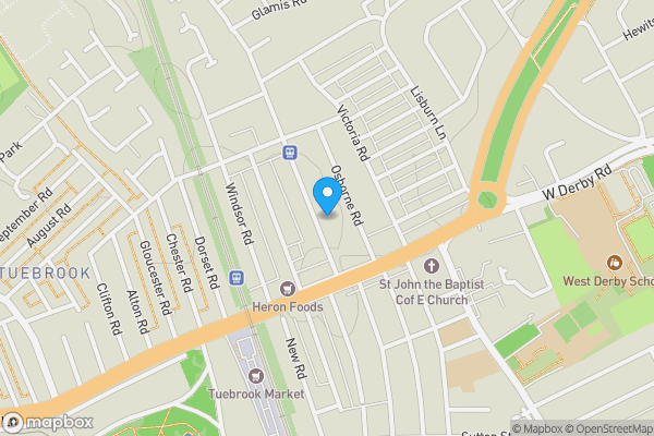 Map location for 16 Marlborough Road, Tuebrook, Liverpool L13 8AX