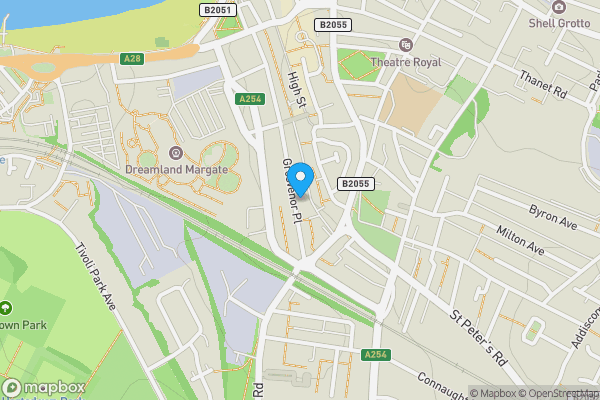 Map location for Flat 3 116 Grosvenor Place, Margate, Kent, CT9 1UY