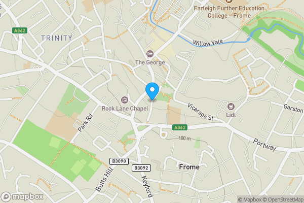 Map location for Garage Block off Gentle Street, Frome, BA11 1JA
