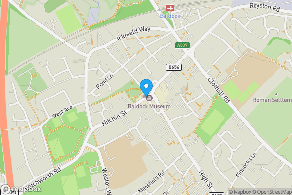 Map location for 10 Garages, Workshop & Land Hitchin Street, Baldock, Hertfordshire, SG7 6AL