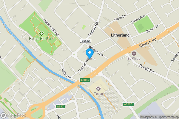 Map location for 24 Marina Avenue, Litherland, Liverpool, L21 7PF