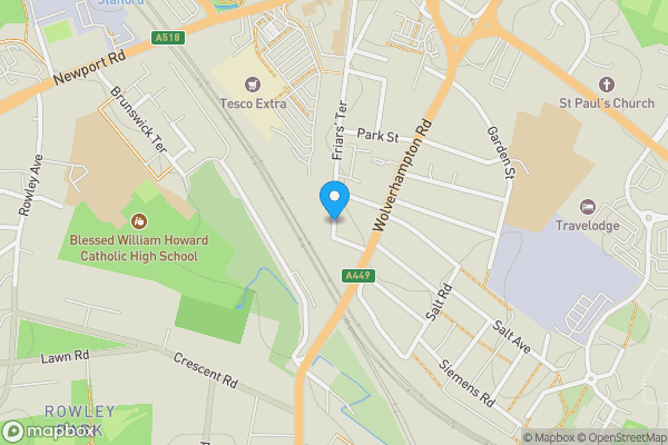 Map location for Telegraph Street, Stafford, Staffordshire, ST17 4AT