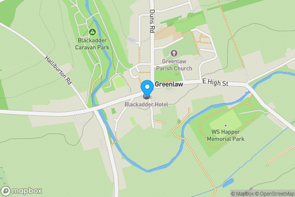 Map location for Blackadder Bar, 1 West High Street, Greenlaw, Duns, Berwickshire TD10 6XA