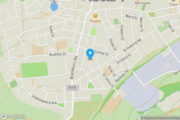 Map location for Heywood Street, Great Harwood, Blackburn, Lancashire, BB6