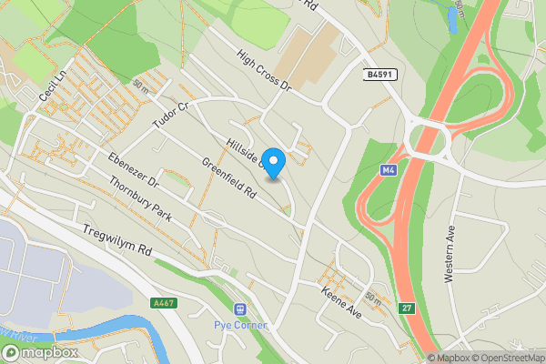 Map location for 9 Hillside Crescent, Rogerstone, Newport, NP10 9BH