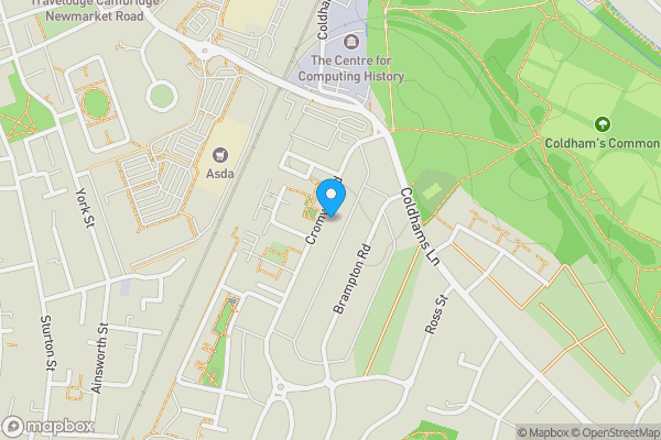 Map location for 168 Cromwell Road, Cambridge, Cambridgeshire, CB1 3EQ
