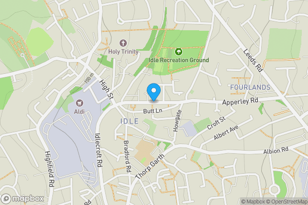 Map location for 72/74/74a New Street and 37/39 Butt Lane, Idle, Bradford BD10 9RQ