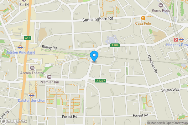 Map location for Flat A, 110 Dalston Lane, Hackney, London, E8 1NG