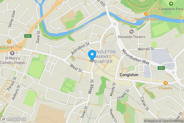 Map location for 2 Mill Street, Congleton, Staffordshire CW12 1AB
