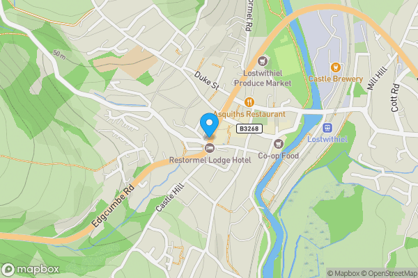 Map location for Rudge House, Queen Street, Lostwithiel, Cornwall PL22 0AB