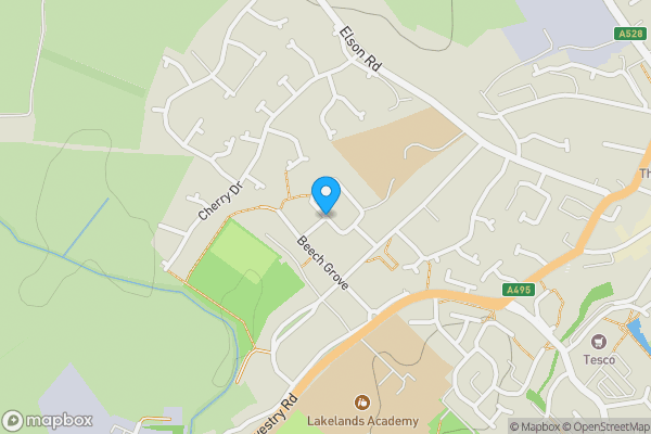 Map location for Oak Drive, Ellesmere