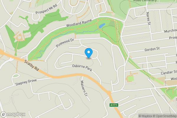 Map location for 36 Woodgate, Scarborough, North Yorkshire, YO12 5QQ