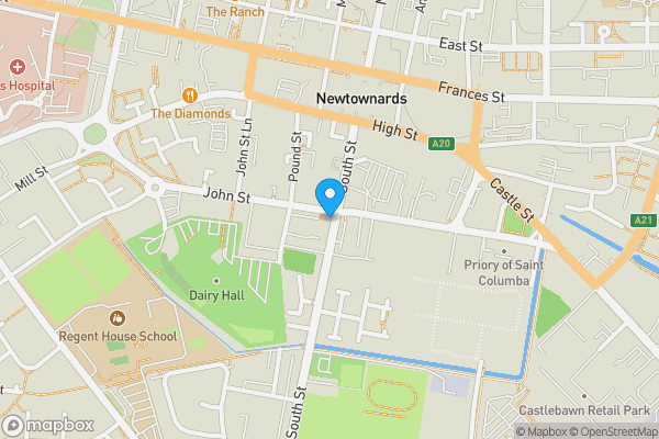 Map location for 53, South Street, Newtownards, County Down, BT23 4JU