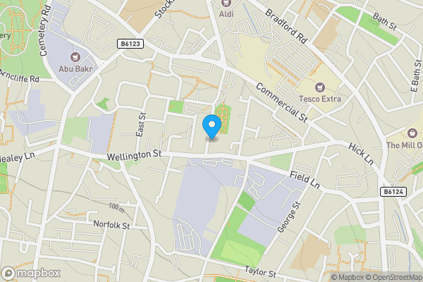 Map location for Batley Baths, Cambridge Street, Batley, West Yorkshire WF17 5JH