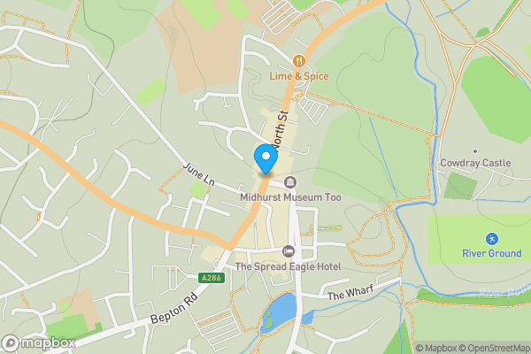 Map location for Fitzcanes Café, North Street, Midhurst, West Sussex, GU29 9DJ