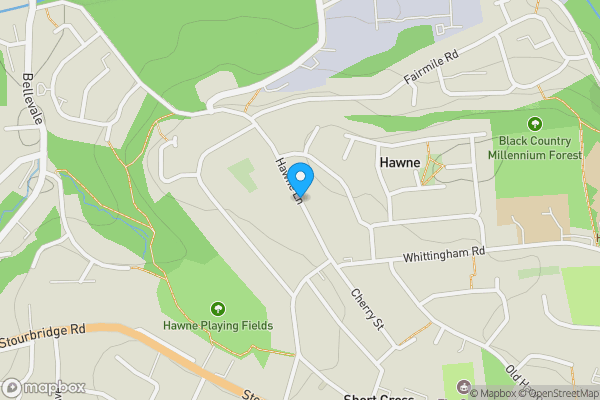 Map location for Hawne Lane, Halesowen, UK