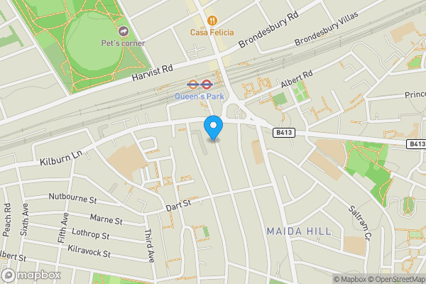 Map location for Overriding Lease of Basement Area 228 Portnall Road, Maida Vale, London, W9 3BJ