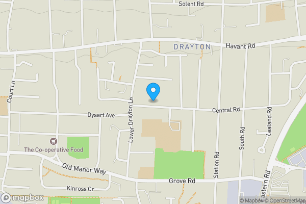 Map location for 74 Central Road, Drayton, Hampshire, PO6 1QX