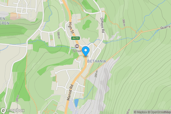 Map location for Y Manod, High Street, Blaenau Ffestiniog, Gwynedd, LL41 4DB