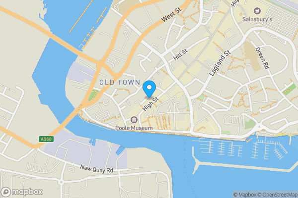 Map location for 36 High Street, & 1 New Street, Poole, Dorset, BH15 1BP