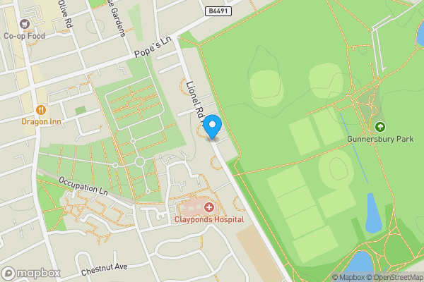 Map location for Lionel Road North, Brentford, TW8