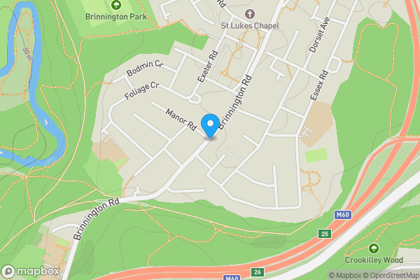 Map location for Brinnington Road, Brinnington, Stockport, SK5