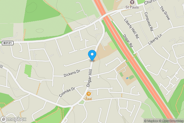 Map location for Land on the East Side of Ongar Hill, Addlestone, Surrey, KT15 1JG