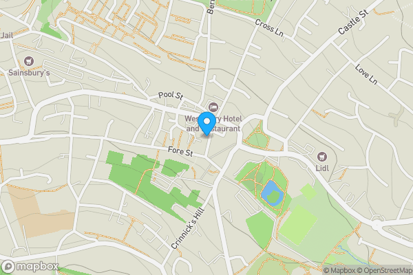Map location for 3 Lys an Pons Crockwell Street, Bodmin, Cornwall, PL31 2DS