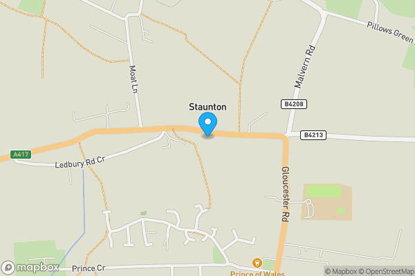 Map location for Staunton Stores, Ledbury Road, GLOUCESTER, Gloucestershire, GL19 3QA