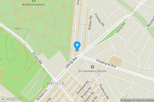Map location for 35 Stanley Park Avenue, South Liverpool L4 7XB