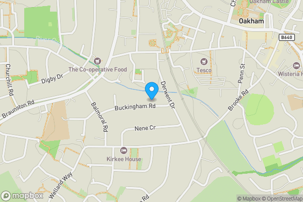 Map location for 21 Buckingham Road, Oakham, Oakham, Rutland, LE15 6RX