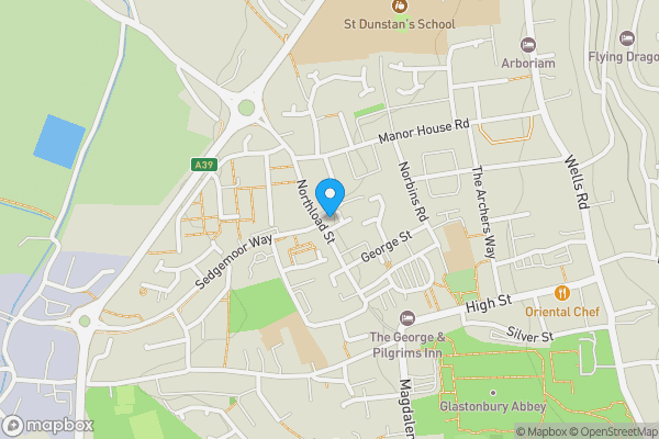 Map location for Flat 3, 56 Northload Street, Glastonbury, BA6 9QE