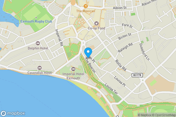 Map location for Nelson House, 6 The Beacon, Exmouth, Devon EX8 2AG
