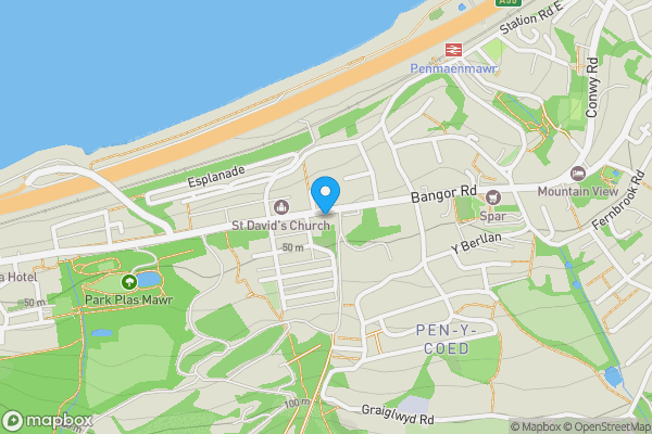 Map location for Unit 1 - 4, New York Cottages, Bangor Road, Penmaenmawr, Conwy LL34 6NP