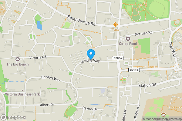 Map location for Kendal House, Victoria Way, Burgess Hill, West Sussex, RH15 9NF