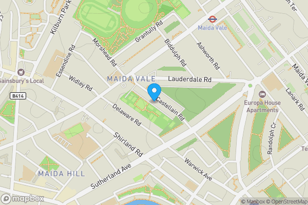 Map location for Flat 111 Castellain Mansions, Castellain Road, Maida Vale, London, W9 1HG