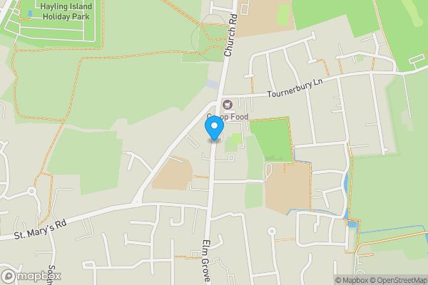 Map location for Elm Grove, Hayling Island, Hampshire, PO11 9EH