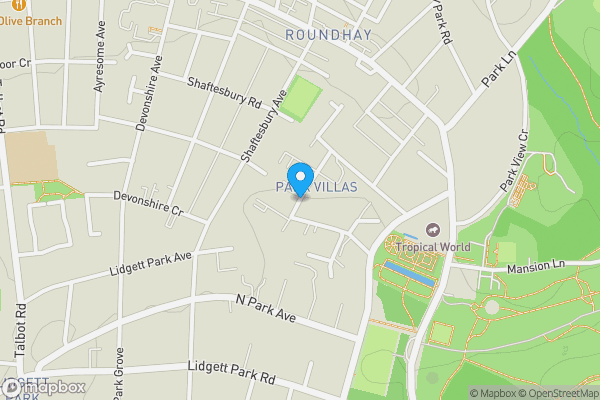 Map location for Park Villas, LEEDS, West Yorkshire, LS8 1DL