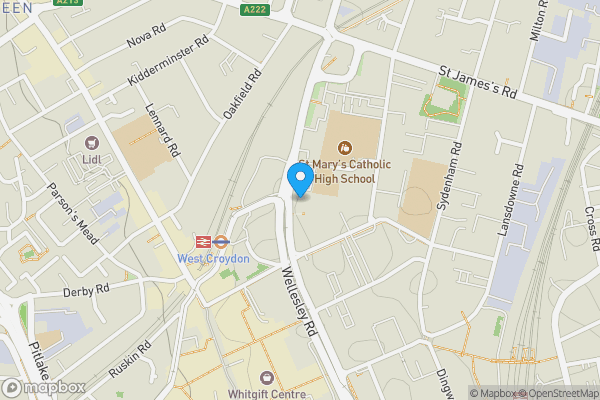 Map location for Flat 38 Tennyson Apartments, 1 Saffron Central Square, Croydon, Surrey, CR0 2FW