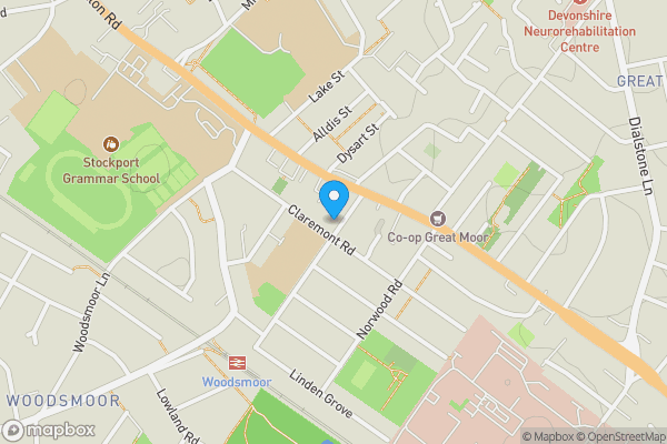 Map location for 14 Southwood Road, Stockport, Cheshire, SK2 7DG