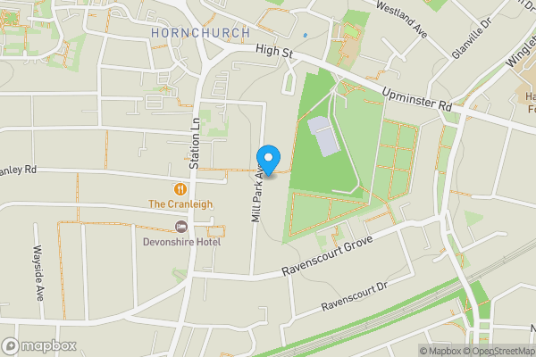 Map location for 25 Mill Park Avenue, Hornchurch, Essex, RM12 6HD