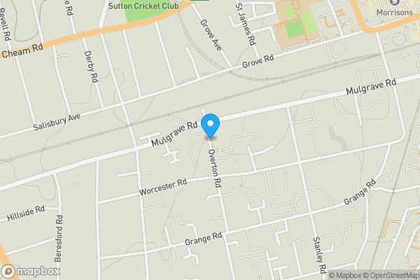 Map location for Overton Road, Sutton, Surrey, SM2 6QE