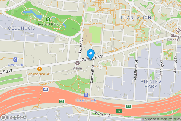 Map location for 203 Paisley Road West , Glasgow , G51  1NE