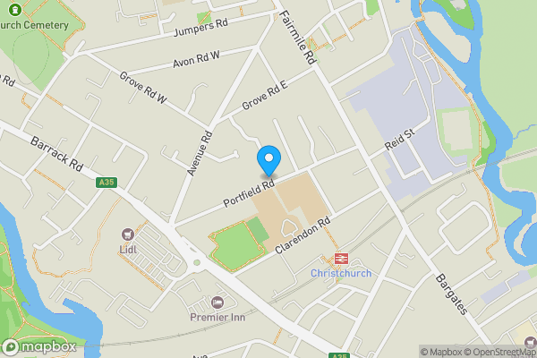 Map location for 48 Portfield Road, Christchurch, Dorset, BH23 2AG